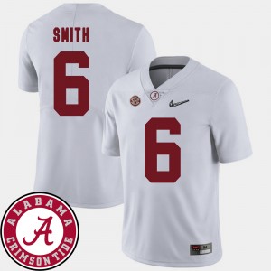 Men's DeVonta Smith White Alabama Crimson Tide #6 College Football 2018 SEC Patch Jerseys 317067-791
