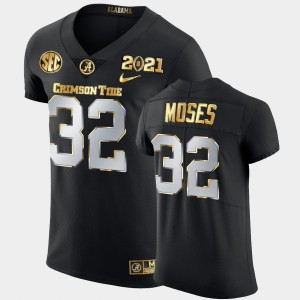 Men's Dylan Moses Black Alabama Crimson Tide #32 2021 National Championship Golden Edition Jersey 740880-716