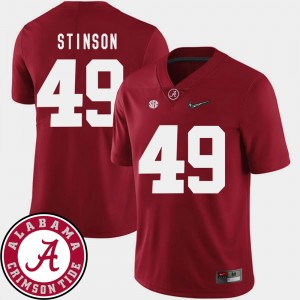 Men's Ed Stinson Crimson Alabama Crimson Tide #49 College Football 2018 SEC Patch Jerseys 747531-973