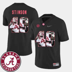 Men's Ed Stinson Black Alabama Crimson Tide #49 Pictorial Fashion Football Jersey 376562-681
