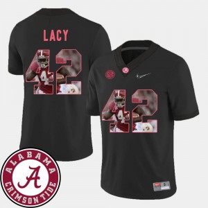 Men's Eddie Lacy Black Alabama Crimson Tide #42 Pictorial Fashion Football Jersey 484205-257