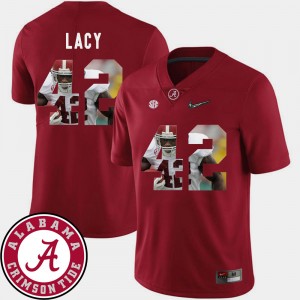 Men's Eddie Lacy Crimson Alabama Crimson Tide #42 Pictorial Fashion Football Jersey 364301-819