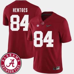 Men's Hale Hentges Crimson Alabama Crimson Tide #84 College Football 2018 SEC Patch Jerseys 591904-586