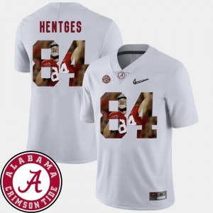 Men's Hale Hentges White Alabama Crimson Tide #84 Pictorial Fashion Football Jersey 385425-469