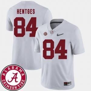 Men's Hale Hentges White Alabama Crimson Tide #84 College Football 2018 SEC Patch Jerseys 356054-745
