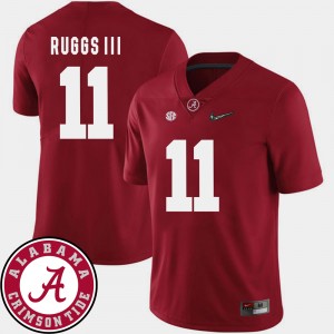 Men's Henry Ruggs III Crimson Alabama Crimson Tide #11 College Football 2018 SEC Patch Jerseys 582338-650