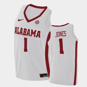Men's Herbert Jones White Alabama Crimson Tide #1 College Basketball 2021 Swingman Jerseys 240422-541