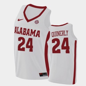 Men's Jaden Quinerly White Alabama Crimson Tide #24 College Basketball 2021 Swingman Jersey 428448-112