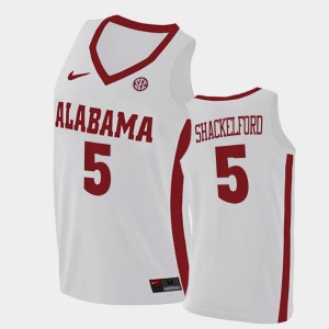 Men's Jaden Shackelford White Alabama Crimson Tide #5 College Basketball 2021 Swingman Jersey 438879-470
