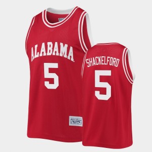 Men's Jaden Shackelford Crimson Alabama Crimson Tide #5 Commemorative Basketball Classic Jerseys 767773-679