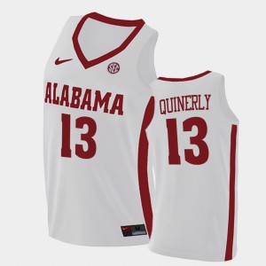 Men's Jahvon Quinerly White Alabama Crimson Tide #13 College Basketball 2021 Swingman Jersey 723400-369