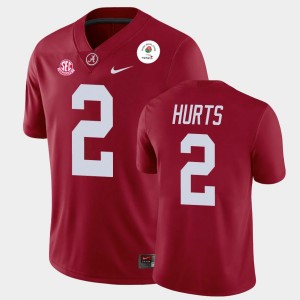 Men's Jalen Hurts Crimson Alabama Crimson Tide #2 2021 Rose Bowl Champions Jerseys 181212-422
