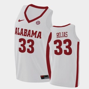 Men's James Rojas White Alabama Crimson Tide #33 College Basketball 2021 Swingman Jerseys 719573-784