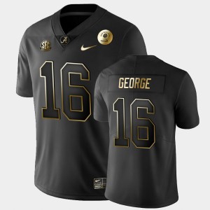 Men's Jayden George Black Alabama Crimson Tide #16 2021 Rose Bowl Golden Edition Jerseys 588821-304