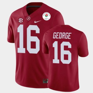 Men's Jayden George Crimson Alabama Crimson Tide #16 2021 Rose Bowl College Football Jersey 394063-903