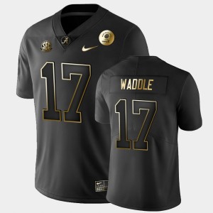 Men's Jaylen Waddle Black Alabama Crimson Tide #17 2021 Rose Bowl Golden Edition Jersey 543059-748