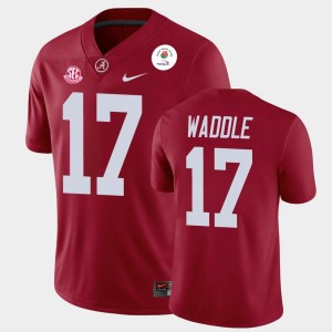 Men's Jaylen Waddle Crimson Alabama Crimson Tide #17 2021 Rose Bowl Champions Jerseys 546165-192