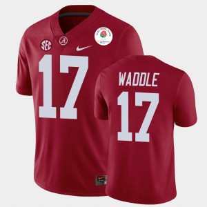 Men's Jaylen Waddle Crimson Alabama Crimson Tide #17 2021 Rose Bowl College Football Jersey 732964-240