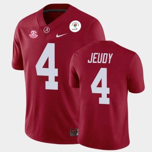 Men's Jerry Jeudy Crimson Alabama Crimson Tide #4 2021 Rose Bowl Champions Jersey 296337-408