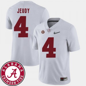Men's Jerry Jeudy White Alabama Crimson Tide #4 College Football 2018 SEC Patch Jerseys 947812-974