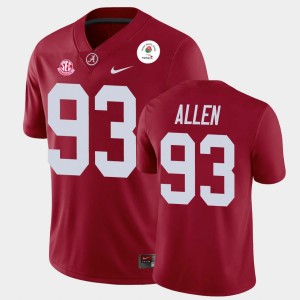 Men's Jonathan Allen Crimson Alabama Crimson Tide #93 2021 Rose Bowl Champions Jersey 714849-948