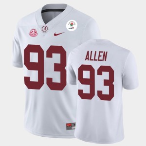 Men's Jonathan Allen White Alabama Crimson Tide #93 2021 Rose Bowl Champions Jersey 290360-307
