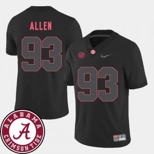 Men's Jonathan Allen Black Alabama Crimson Tide #93 College Football 2018 SEC Patch Jersey 423940-504