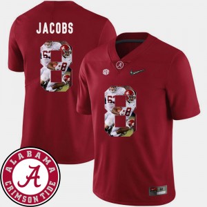 Men's Josh Jacobs Crimson Alabama Crimson Tide #8 Pictorial Fashion Football Jersey 222559-433