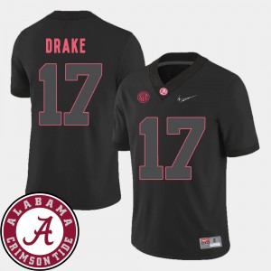 Men's Kenyan Drake Black Alabama Crimson Tide #17 College Football 2018 SEC Patch Jersey 103788-297