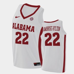 Men's Keon Ambrose-Hylton White Alabama Crimson Tide #22 College Basketball 2021 Swingman Jerseys 932022-634