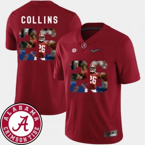 Men's Landon Collins Crimson Alabama Crimson Tide #26 Pictorial Fashion Football Jerseys 673535-979
