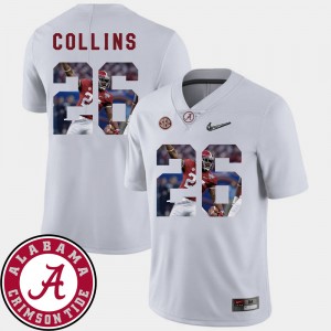 Men's Landon Collins White Alabama Crimson Tide #26 Pictorial Fashion Football Jerseys 394370-359