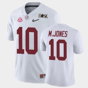 Men's Mac Jones White Alabama Crimson Tide #10 2021 National Championship 2025-26 Jerseys 939482-476