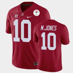 Men's Mac Jones Crimson Alabama Crimson Tide #10 2021 Rose Bowl College Football Jerseys 504242-351