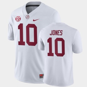 Men's Mac Jones White Alabama Crimson Tide #10 College Football Away Game Jersey 162440-627