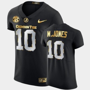 Men's Mac Jones Black Alabama Crimson Tide #10 Golden Edition 2020-21 Authentic Jersey 200822-956