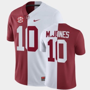 Men's Mac Jones White Crimson Alabama Crimson Tide #10 Split Official Jerseys 802576-126