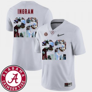 Men's Mark Ingram White Alabama Crimson Tide #22 Pictorial Fashion Football Jerseys 311104-612