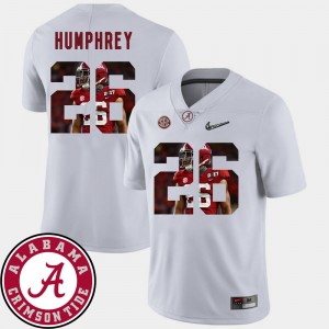 Men's Marlon Humphrey White Alabama Crimson Tide #26 Pictorial Fashion Football Jerseys 923373-361