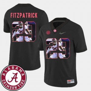 Men's Minkah Fitzpatrick Black Alabama Crimson Tide #29 Pictorial Fashion Football Jerseys 370622-796