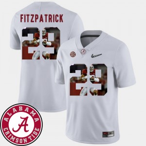 Men's Minkah Fitzpatrick White Alabama Crimson Tide #29 Pictorial Fashion Football Jersey 240344-482