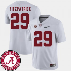 Men's Minkah Fitzpatrick White Alabama Crimson Tide #29 College Football 2018 SEC Patch Jersey 368207-850