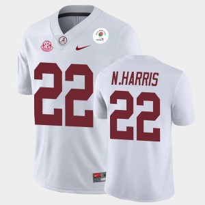 Men's Najee Harris White Alabama Crimson Tide #22 2021 Rose Bowl Champions Jersey 613427-813