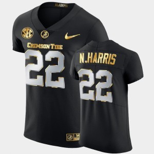 Men's Najee Harris Black Alabama Crimson Tide #22 Golden Edition 2020-21 Authentic Jersey 541399-891