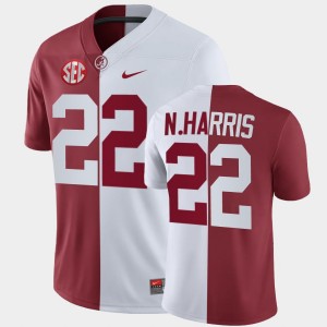 Men's Najee Harris White Crimson Alabama Crimson Tide #22 Split University Jersey 908643-917