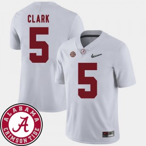 Men's Ronnie Clark White Alabama Crimson Tide #5 College Football 2018 SEC Patch Jerseys 442004-427