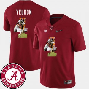 Men's T.J. Yeldon Crimson Alabama Crimson Tide #4 Pictorial Fashion Football Jerseys 856685-783