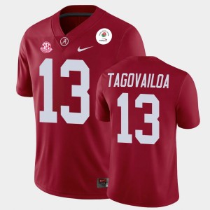 Men's Tua Tagovailoa Crimson Alabama Crimson Tide #13 2021 Rose Bowl Champions Jerseys 929910-658
