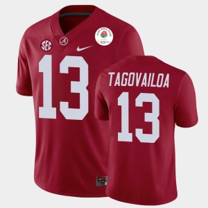 Men's Tua Tagovailoa Crimson Alabama Crimson Tide #13 2021 Rose Bowl College Football Jerseys 325913-672