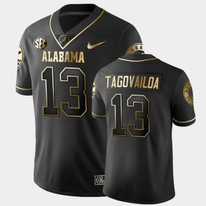 Men's Tua Tagovailoa Black Alabama Crimson Tide #13 College Football Golden Edition Limited Jersey 790024-806